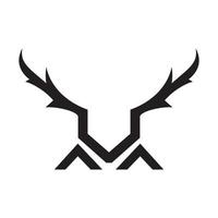 Letter V and deer horn logo design vector