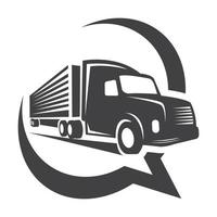 diseño del logotipo del servicio de transporte de remolques vector