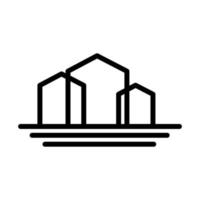 diseño de logotipo de edificio de tres fábricas o casas o bienes raíces vector