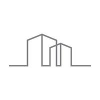 líneas continuas edificio simple arquitecto logotipo símbolo icono vector diseño gráfico ilustración idea creativa