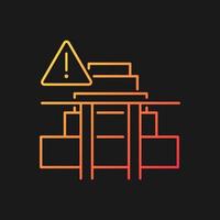 Stairway safety gates gradient vector icon for dark theme. Child safety at home. Falling and injuries prevention. Thin line color symbol. Modern style pictogram. Vector isolated outline drawing