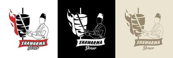 logotipo de shawarma para restaurantes y mercados. vector