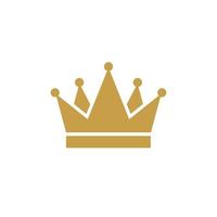 plantilla de vector de símbolo de corona de reina de color dorado