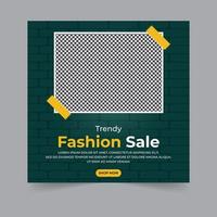 folleto de negocios de publicación de redes sociales de venta de moda vector