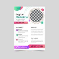 Business flyer design corporate flyer template geometric shape poster design brochure gradient abstract magazine background space for photo in A5 size vector