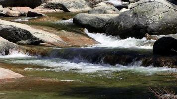 A Mountain Stream Flows Over Boulders video
