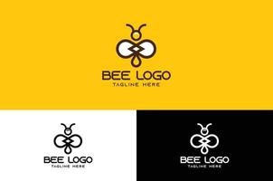 logotipo de abeja minimalista vector