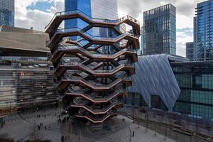 New York City, New York - Architectural structure the Vessel in Hudson Yards, Manhattan