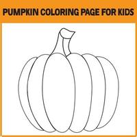 página para colorear de calabaza para niños vector