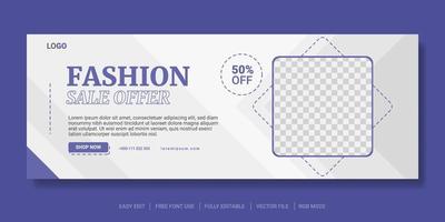 Fashion sale cover social media post and web banner template vector