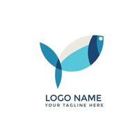 diseño de logotipo minimalista de peces abstractos. icono de vector marino de color plano. 10 pasos vectoriales