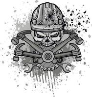 skull in helmets, grunge vintage design t shirts vector