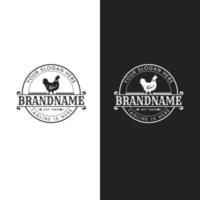 Vintage logo chicken farm illustration vector