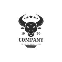 Vintage design for cattle ranch, bull's head vintage design vector