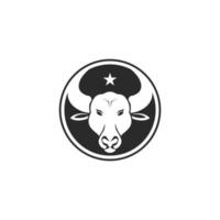 Circle bull head logo for safety vector