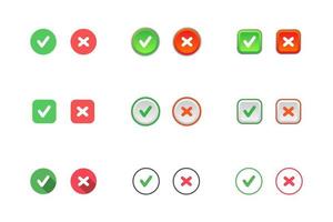 Check mark icon sign vector collection