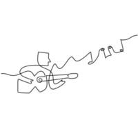 One single continuous line of abstract man playing guitar vector