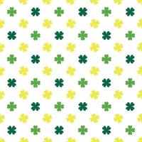 Saint Patrick's Day Simple Seamless Pattern with Four-leaf Clover on White Background vector