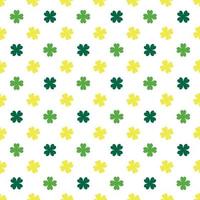 Saint Patrick's Day Simple Seamless Pattern with Four-leaf Clover on White Background vector