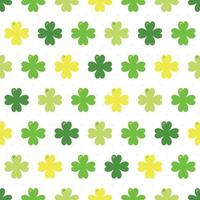 Saint Patrick's Day Pattern with Four-leaf Clover and Dots vector