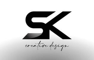 diseño de logotipo de letra sk con elegante aspecto minimalista.vector de icono sk con diseño creativo y aspecto moderno. vector