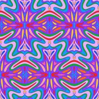 Hand Drawn Groovy Psychedelic Vector Seamless Pattern Design