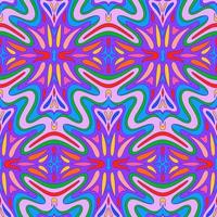 Hand Drawn Groovy Psychedelic Vector Seamless Pattern Design