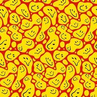 Distorted Happy Smiles Vector Seamless Pattern Design