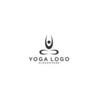 yoga logo template in white background vector