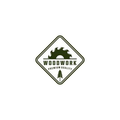 woodwork logo template vector, icon in white background