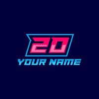 Numbers set logos with fast speed lines. Vector sport style typeface for sportswear, sports club.