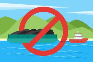 Indonesia Stop or Ban Coal Export Temporarily Illustration vector