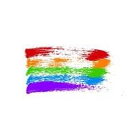 bandera de la comunidad lgbt. el pincel vectorial acaricia los colores del arco iris aislado en blanco. símbolo de los movimientos sociales lesbianas, del orgullo gay, bisexuales y transgénero. elemento de diseño fácil de editar. vector