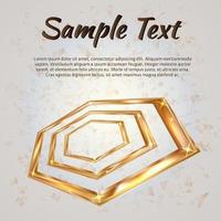 Bright golden hexagon. Luxury gold vector illustration. Easy to edit design template.