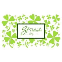 feliz día de san patricio con licencia de trébol o trébol verde sobre fondo blanco para banner, sitio web de logotipo y tarjeta. celebración y festival irlandés. vector