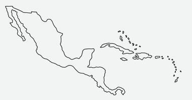 doodle freehand drawing of central america map. vector