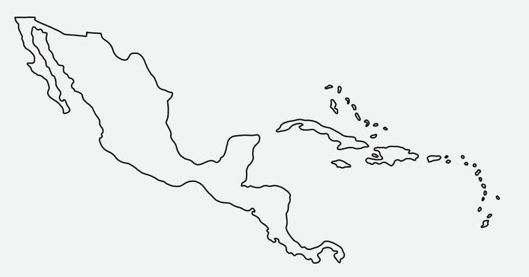 doodle freehand drawing of central america map.