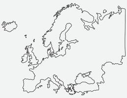 doodle freehand drawing of europe map. vector