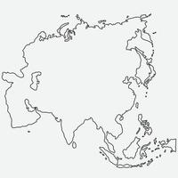 doodle freehand drawing of asia map. vector