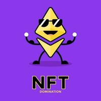 Illustration vector graphic of non fungiable token with muscle. Good for NFT content, NFT design, NFT post, etc.