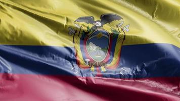 Ecuador flag waving on the wind loop. Ecuadorian banner swaying on the breeze. Full filling background. 10 seconds loop. video