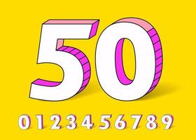 colorful 3D numeral vector