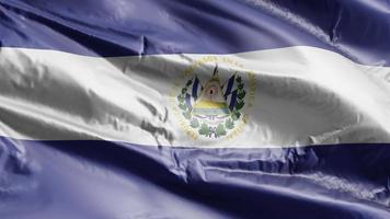 el salvador vlag zwaaien op de wind lus. el salvadoran banner zwaaiend op de wind. volledige vulling achtergrond. 10 seconden lus. video