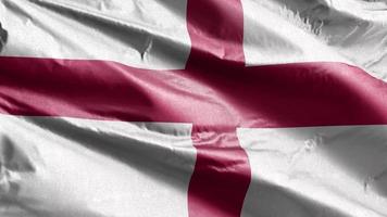 England textile flag slow waving on the wind loop. England banner smoothly swaying on the breeze. Fabric textile tissue. Full filling background. 20 seconds loop. video