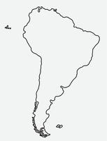 dibujo a mano alzada del mapa de América del Sur. vector