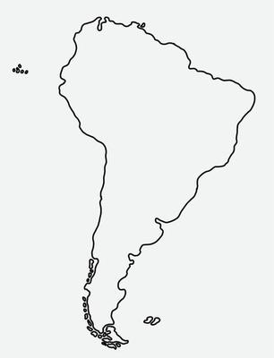 doodle freehand drawing of south america map.