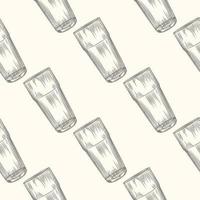 Hand drawn Collin glass seamless pattern on background. Highball vector