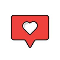 Social Network Like Notification Icon Valentines Day Heart Groove Style Like Icon vector