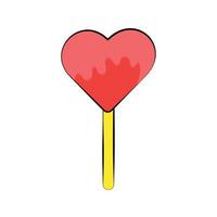 Heart Shaped Ice Cream Stick Sticker Groove Style vector