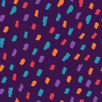 Seamless Pattern Multicolored Brush Strokes on Purple Retro Pattern vector